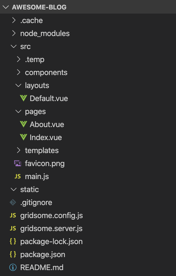 Gridsome file structure