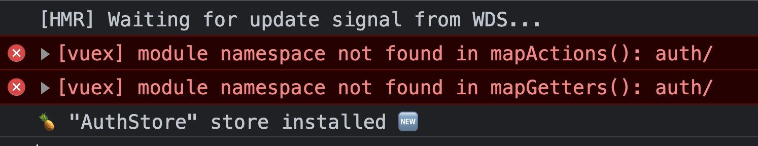 screenshot of console errors