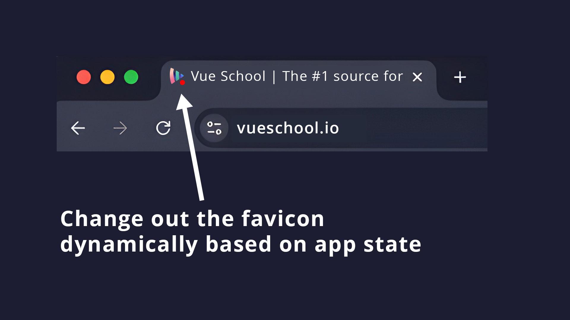 favicon with alert icon